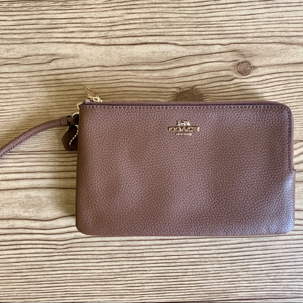 Vintage COACH Chocolate Brown Leather Wristlet